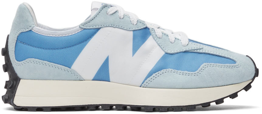 New Balance: White & Blue 327 Sneakers | SSENSE Canada