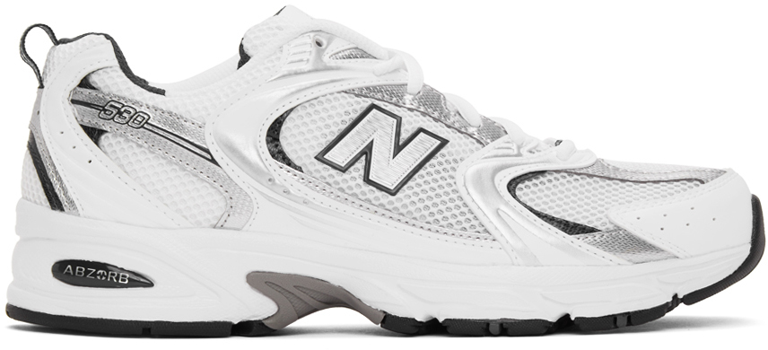 New Balance: White & Silver 530 Sneakers | SSENSE