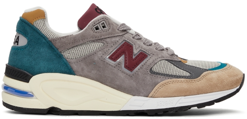 New Balance 990v2 Grey Green Maroon - M990CP2