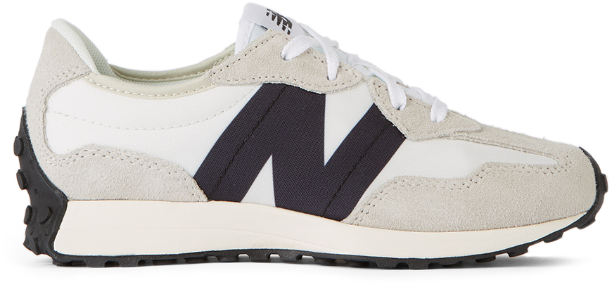 white and gray 327 sneakers