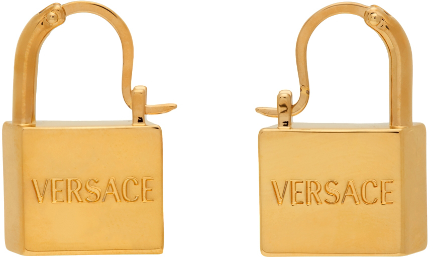 Versace Gold Padlock Earrings