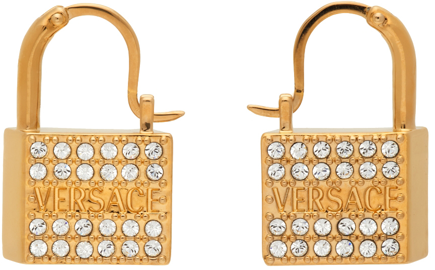 Versace Gold Padlock Earrings
