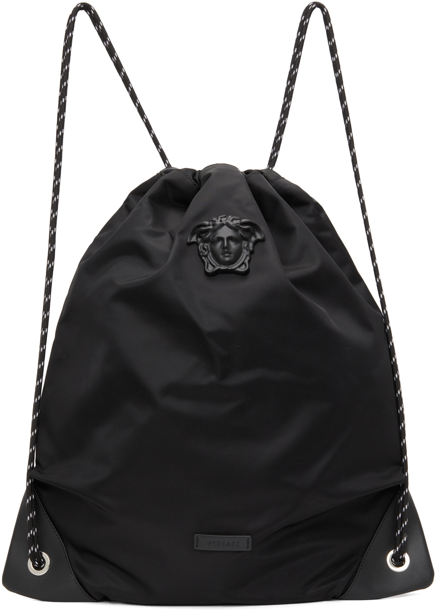 Versace Black 'La Medusa' Drawstring Backpack
