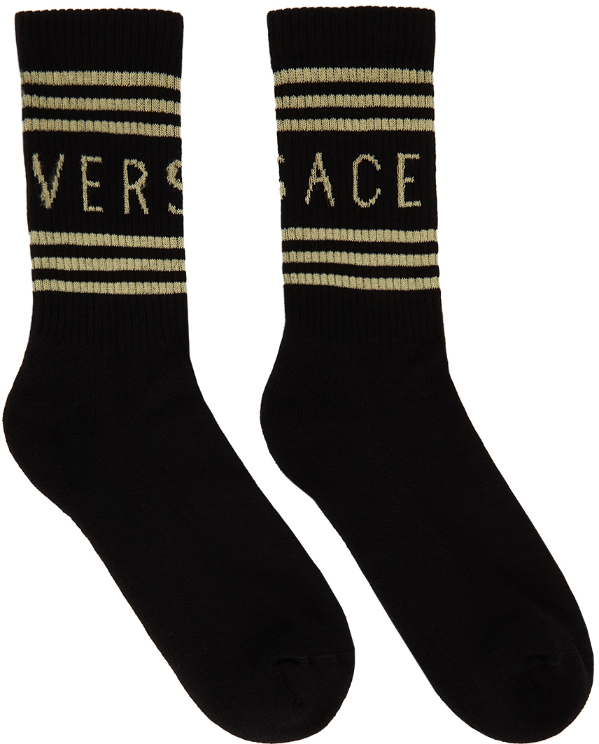 Black & Gold Vintage Logo Socks