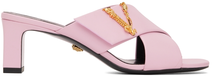 Versace Pink Virtus Heeled Sandals