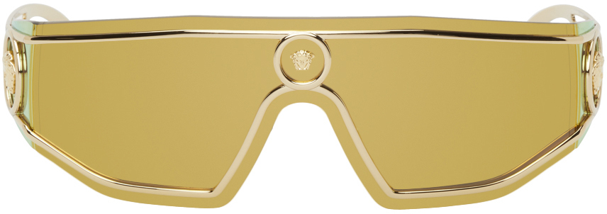 Versace Gold Shield Medusa Sunglasses