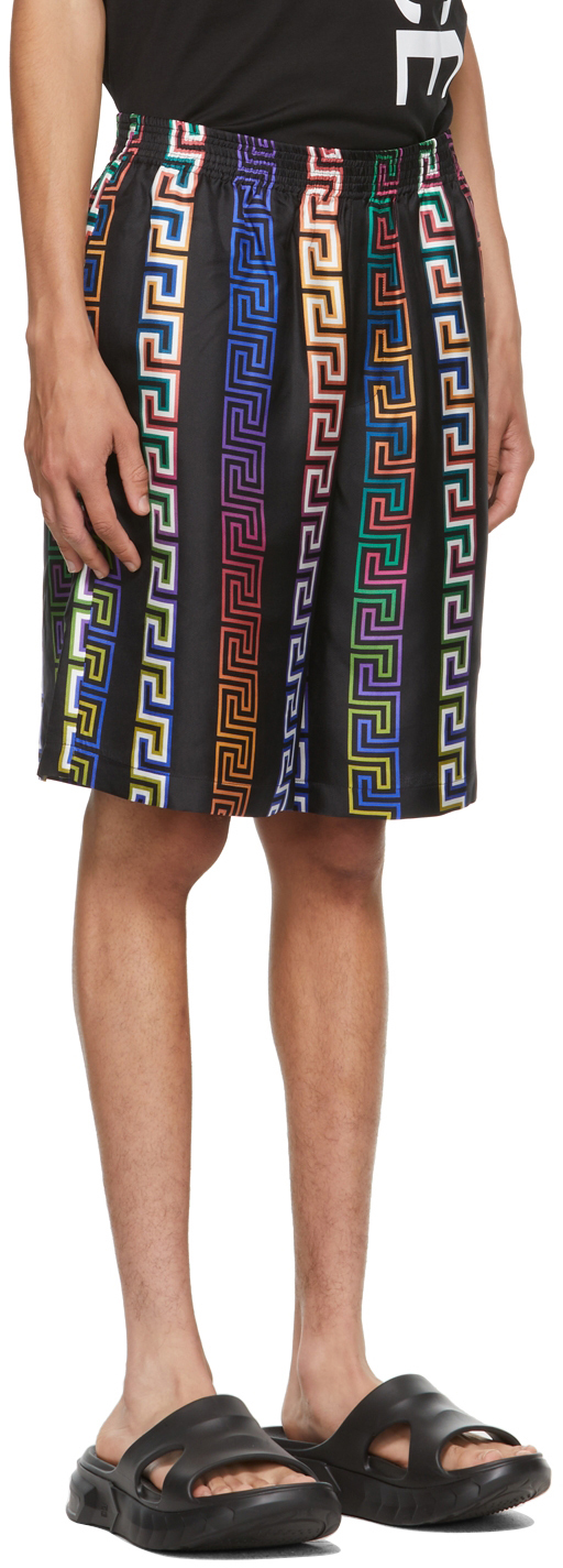 Versace Boy's Greca-Waist Gabardine Cargo Shorts, Size 8-14
