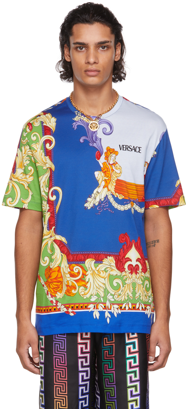 Versace Multicolor Medusa Renaissance Print T-Shirt