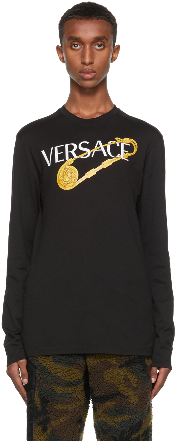 Versace Black Pin Long Sleeve T-Shirt