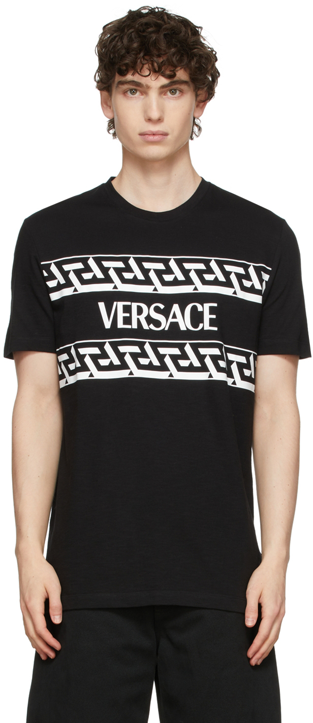 Versace Black Monogram Script Logo T-Shirt