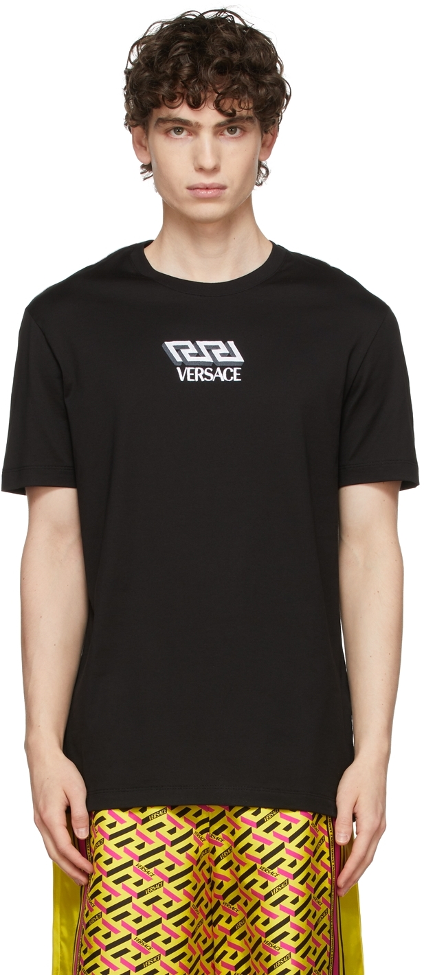 Versace Black Monogram Logo T-Shirt