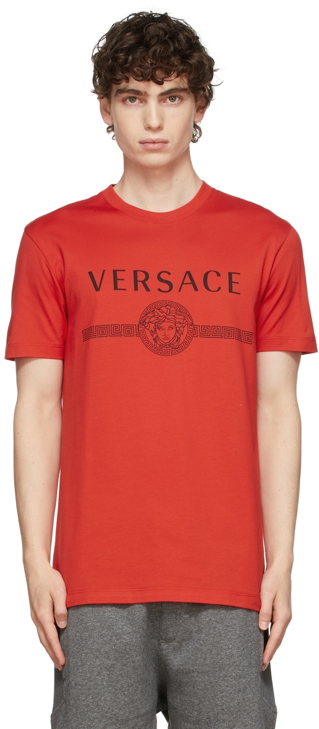 Versace Red Medusa Logo T-Shirt