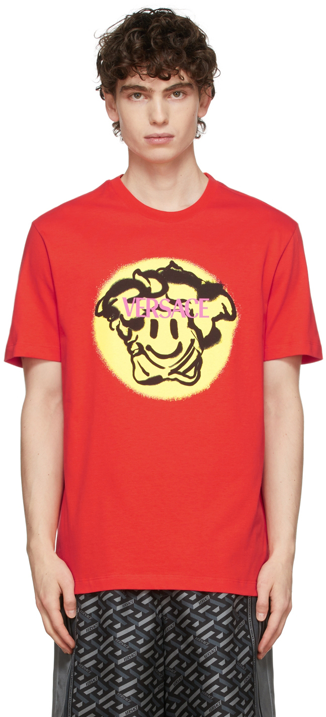 Versace Orange Medusa Smile T-Shirt
