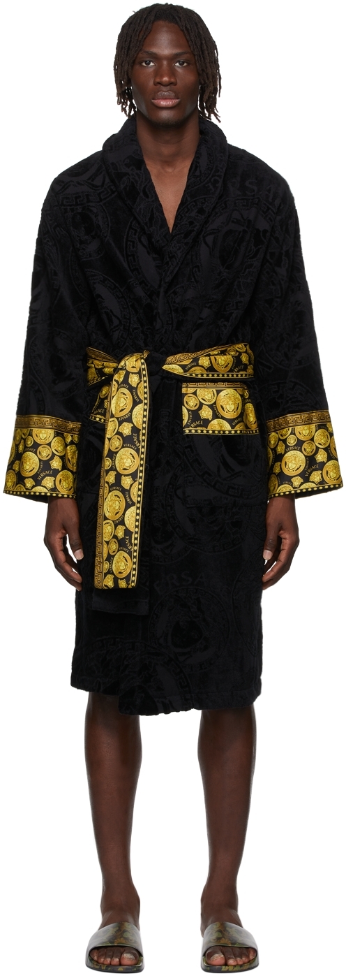 Versace: Black Medusa Amplified Robe | SSENSE Canada