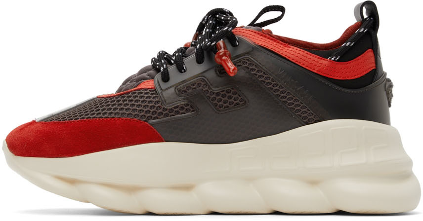 Versace Red & Black Chain Reaction Sneakers