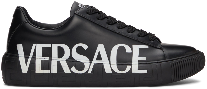 Versace Black Logo Greca Low-Top Sneakers