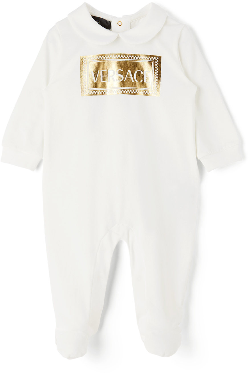 Versace Baby White Logo Bodysuit