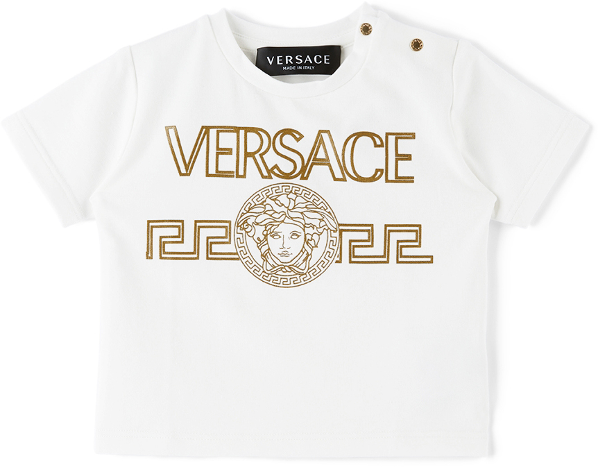 Versace Baby White Medusa Greca T-Shirt