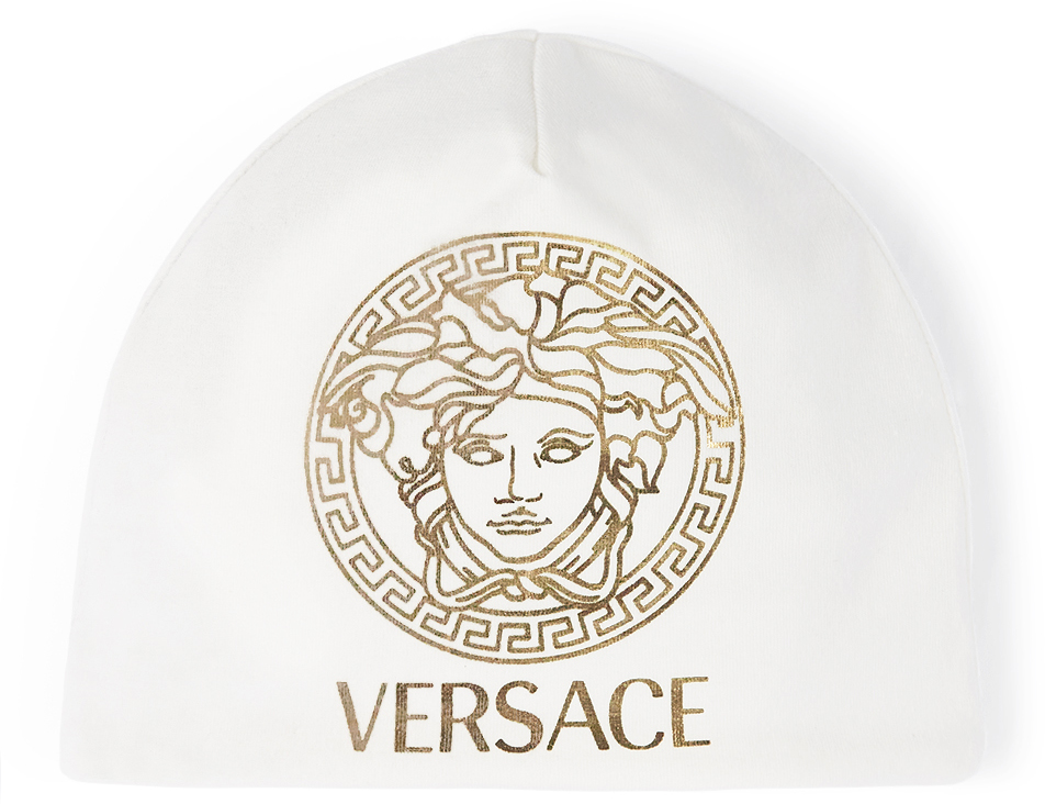 Versace Baby White Medusa Beanie