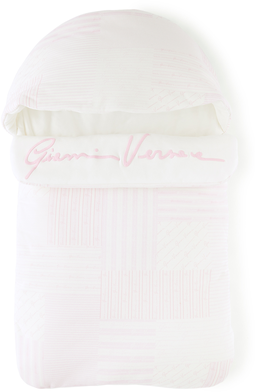 Click to view more detailed imagery on our partner's website Versace Baby White & Pink Patchwork Print Nest Sleeping Bag