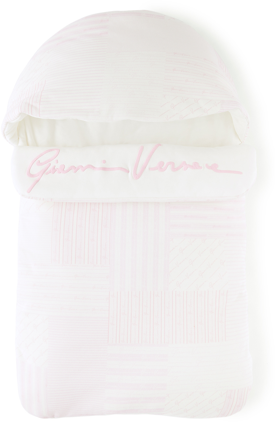 SSENSE Clothing Loungewear Sleeping Bags Baby White & Pink Patchwork Print Nest Sleeping Bag 