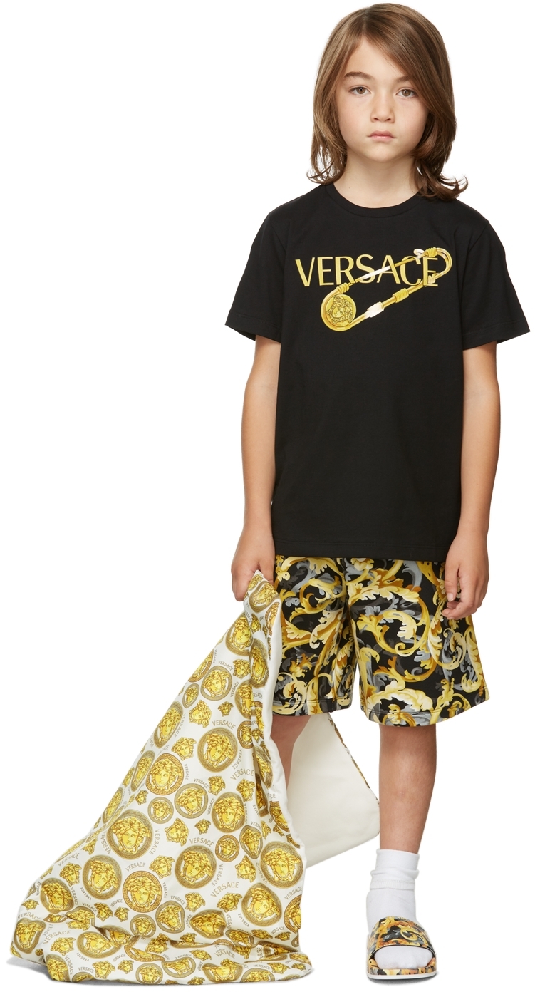 Ssense Abbigliamento Top e t-shirt T-shirt T-shirt a maniche corte Kids Black & Yellow Baroccoflage T-Shirt 
