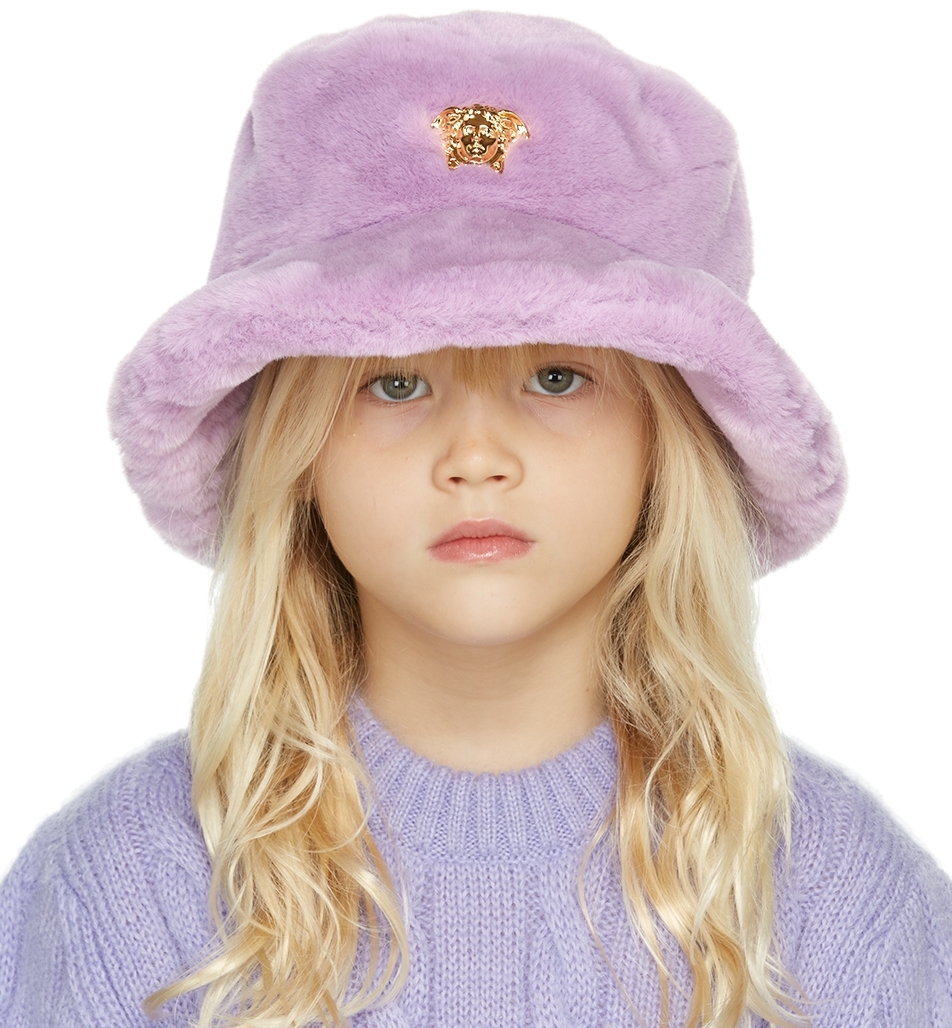 Kids Purple Faux-Fur Medusa Bucket Hat Ssense Accessori Cappelli e copricapo Cappelli Cappello Bucket 