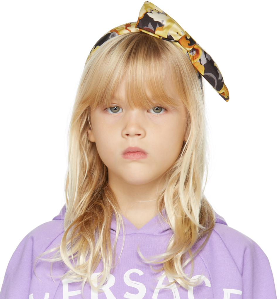 Versace Kids Yellow & Black Baroccoflage Headband