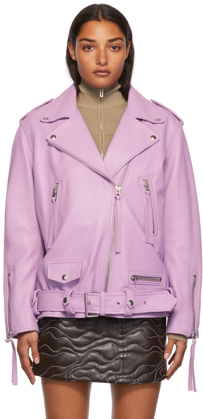 lavender moto jacket