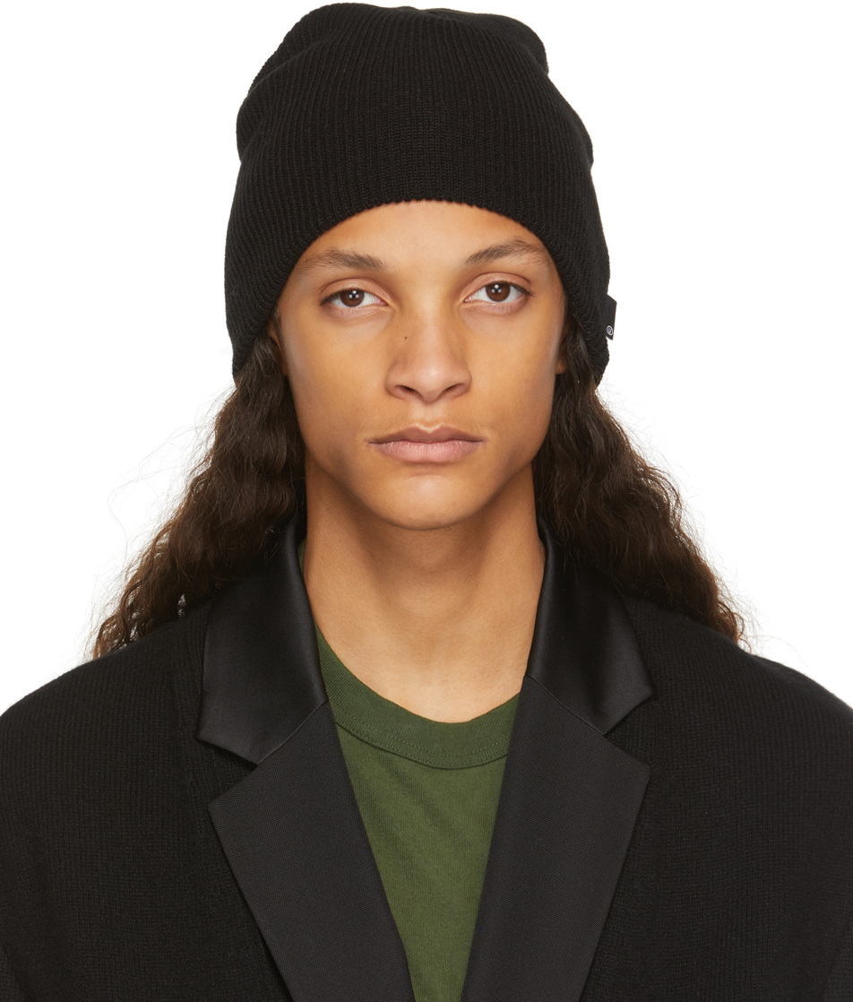 Black Ribbed Beanie