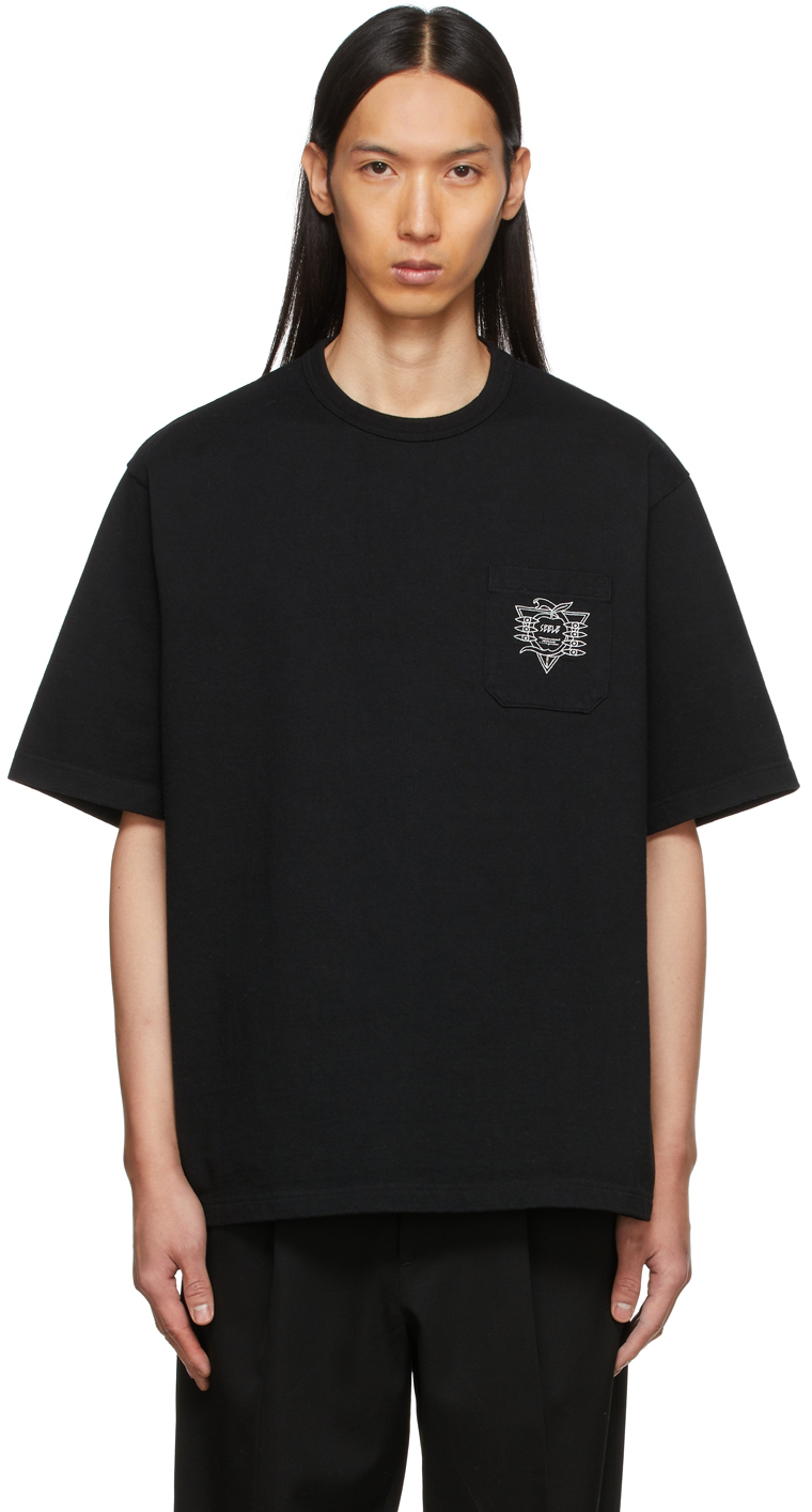 Undercover: Black Evangelion Pocket T-Shirt | SSENSE Canada