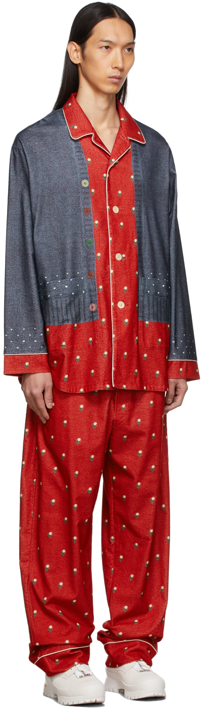 Undercover Red & Grey Evangelion Printed Pyjama Set