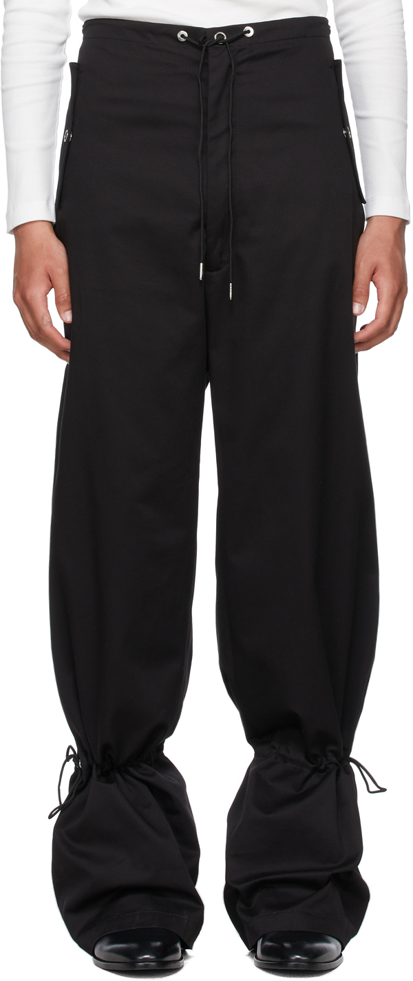 Dion Lee Black Eyelet Tie Parachute Trousers | Smart Closet