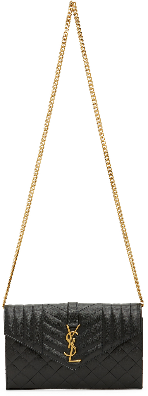 ysl black gold chain bag