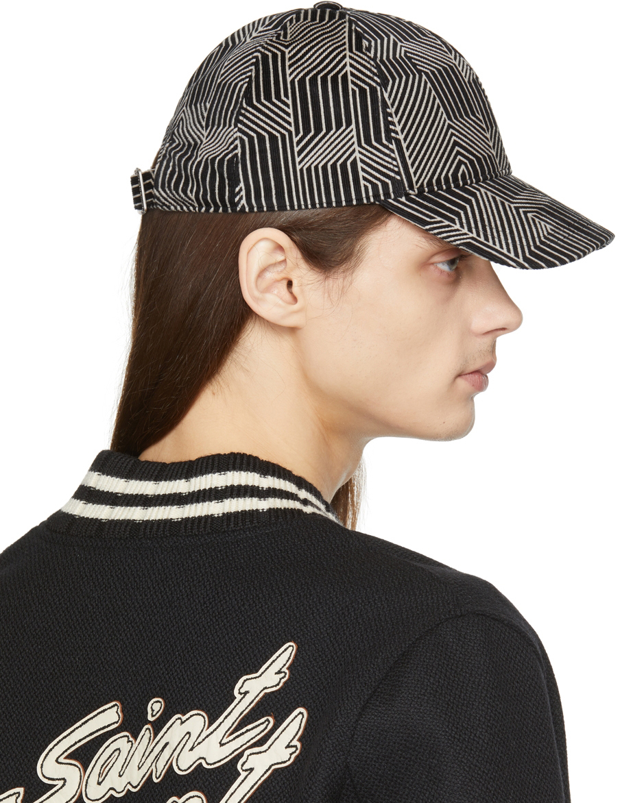 Black Logo-embroidered cotton-corduroy baseball cap, Saint Laurent