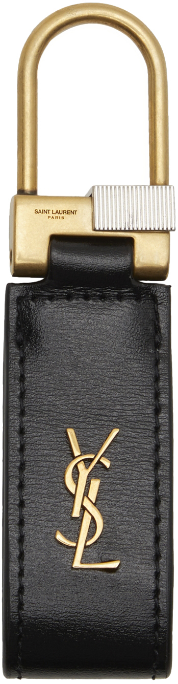 Saint Laurent Black Monogram Keychain