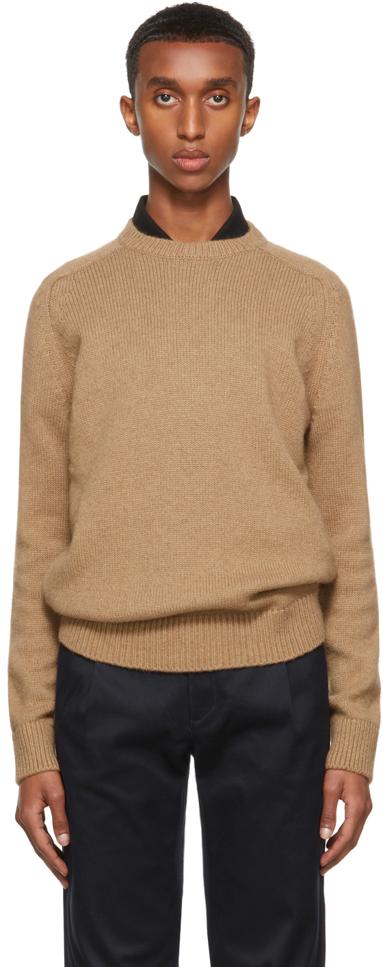 Saint Laurent: Brown Wool Raglan Sweater | SSENSE