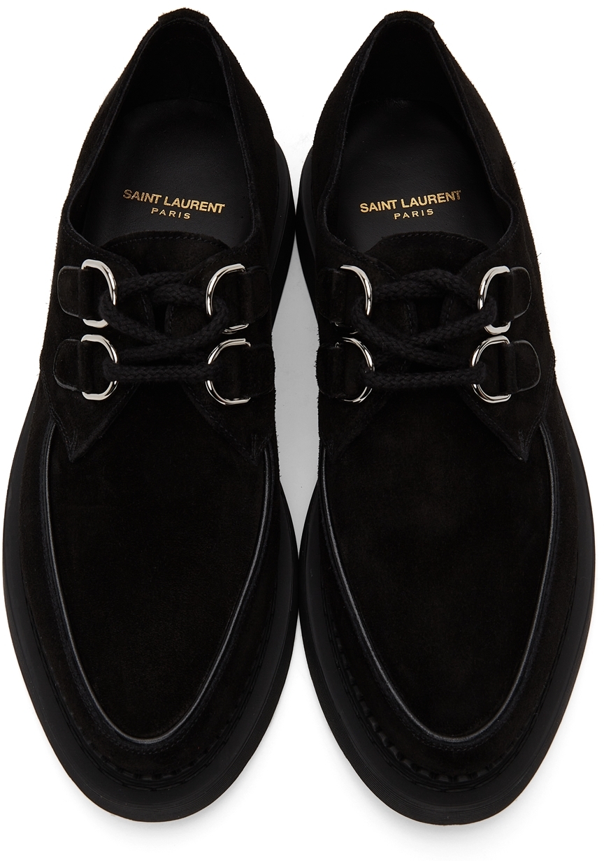 Saint Laurent Black Suede Teddy Derbys | Smart Closet