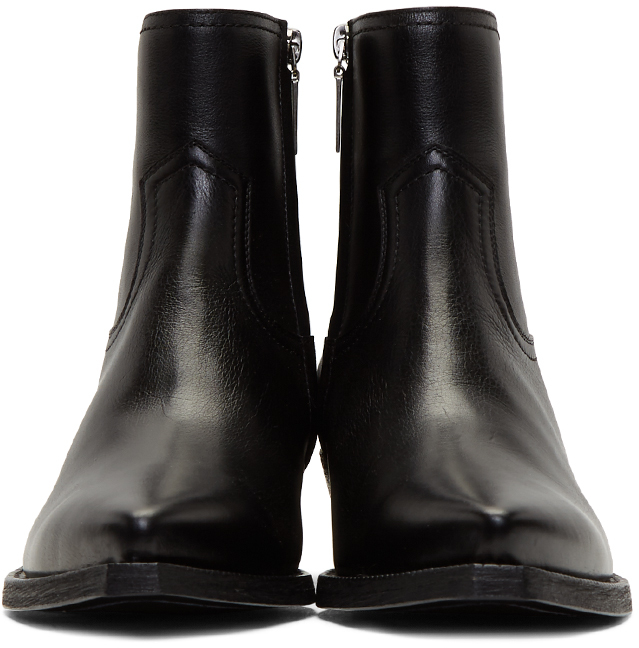 Saint Laurent Black Lukas Zip Boots | Smart Closet