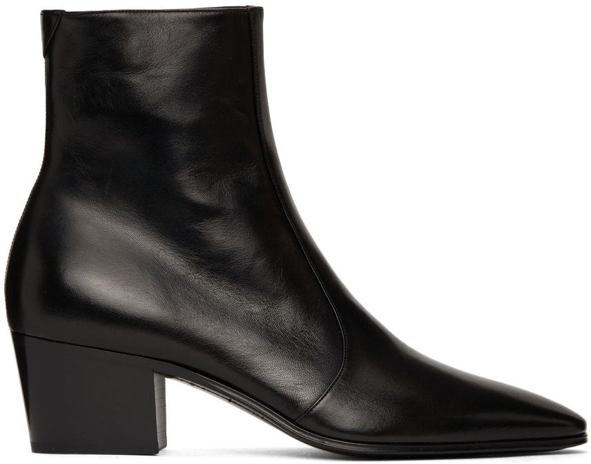 Saint Laurent: Leather Vassili 60 Boots | SSENSE