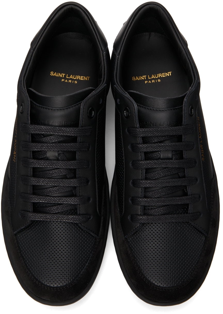 Court classic SL/10 sneakers in perforated leather and suede, Saint Laurent