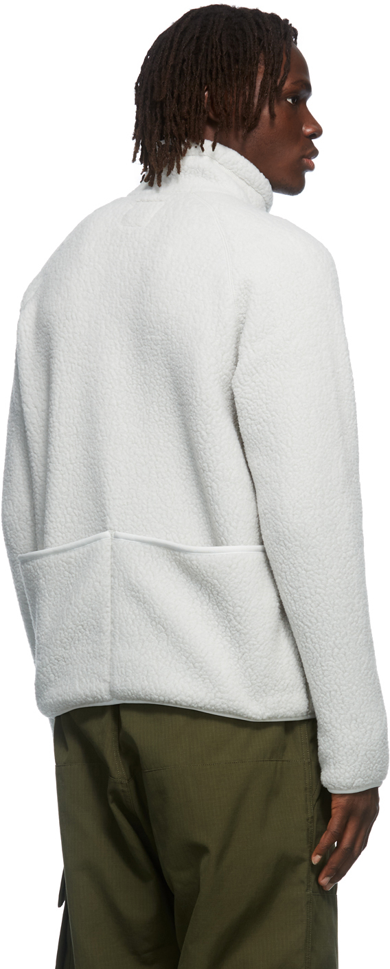 Snow Peak Khaki Thermal Boa Fleece Jacket | Smart Closet