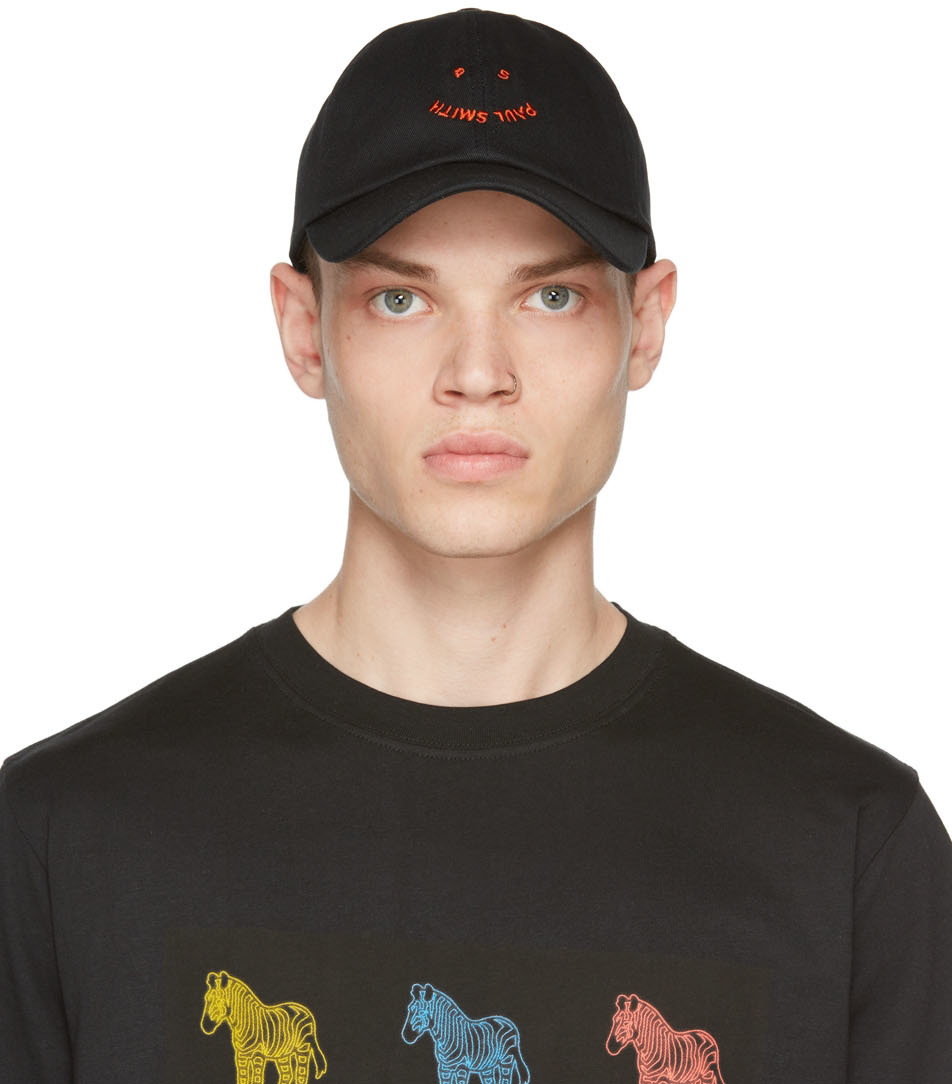 PS by Paul Smith: Black Smile Cap | SSENSE Canada