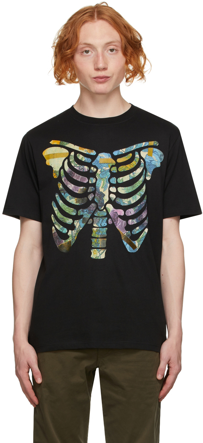 PS by Paul Smith Black Ribs Floral T-Shirt