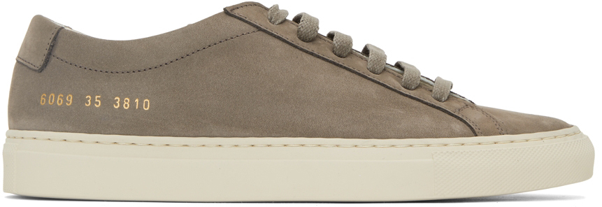 Common Projects Grey Nubuck Achilles Low Sneakers Smart Closet