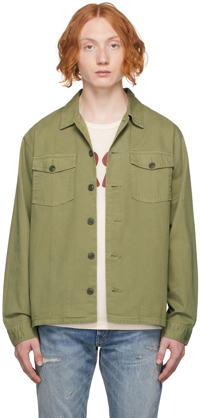 RRL Khaki Herringbone Twill Shirt | Smart Closet