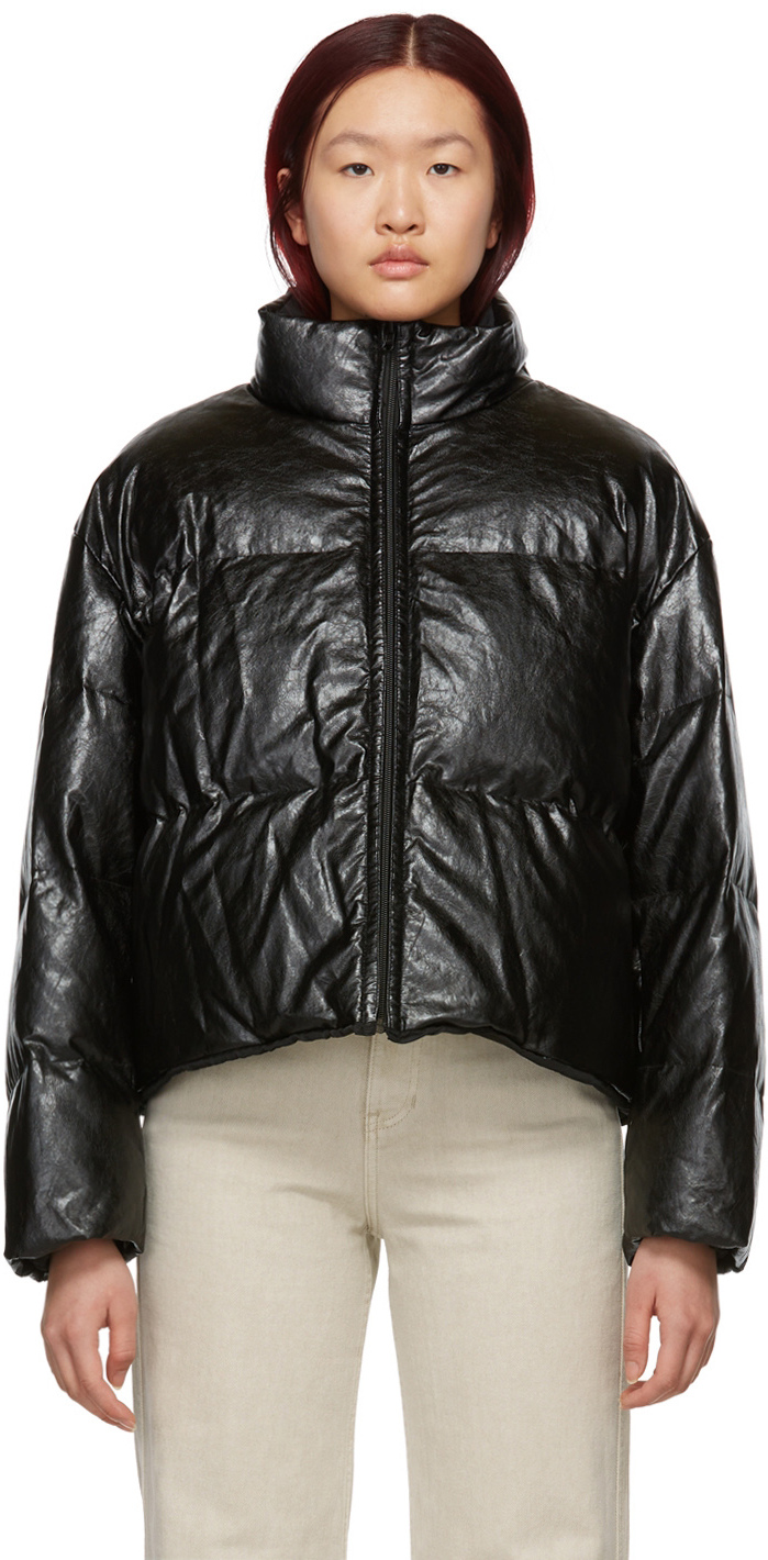 camila vegan leather puffer jacket