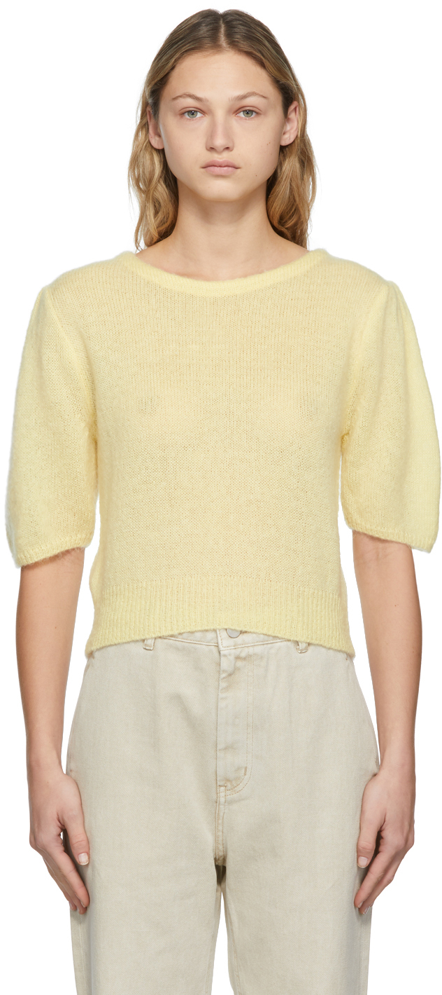 Yellow Balloon Sleeve Pullover