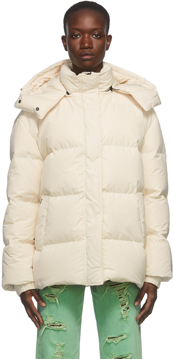 off white green coat