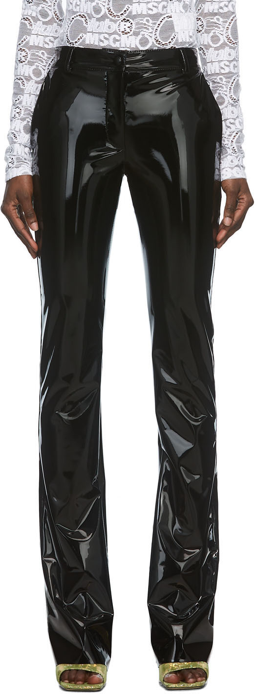 black patent pants